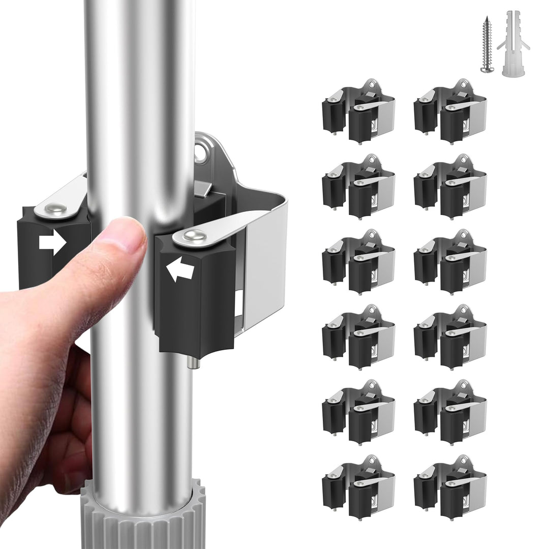 GARTOL Besenhalter Wand, Gerätehalter, Gartengerätehalter, Edelstahl Wandhalterung für Wischmopp, Be