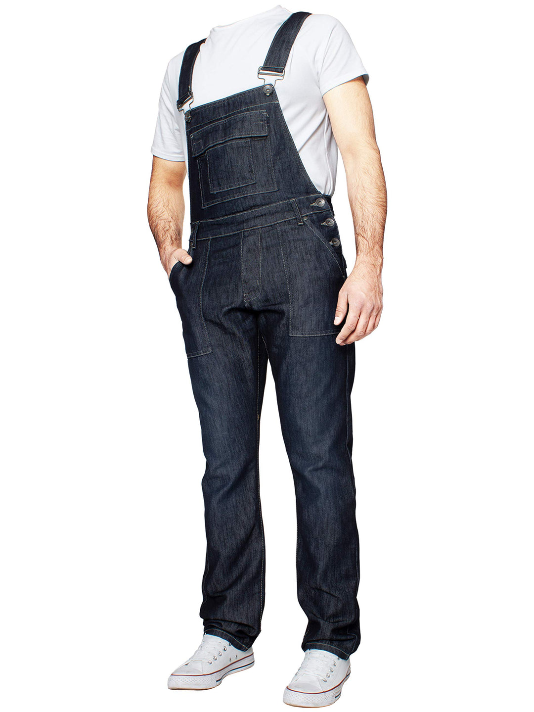 989Zé ENZO Latzhose für Herren, Jeansblau, Arbeitsmode, Latzhose, lässiger Overall, Jeans, Taillengr