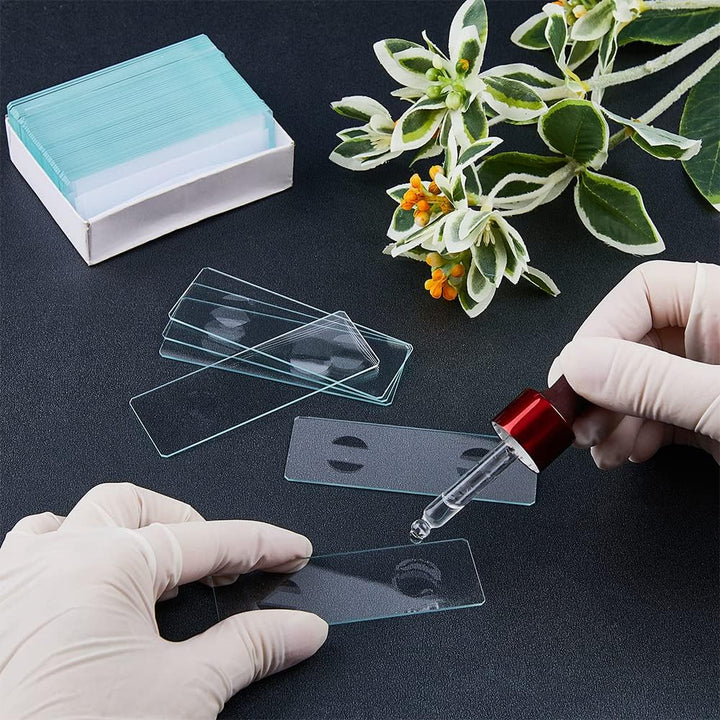 SUPERFINDINGS 20Pcs Microscope Slides Avec Double D¨¦Pression 76.5x25mm Verre Double Concave Slide R