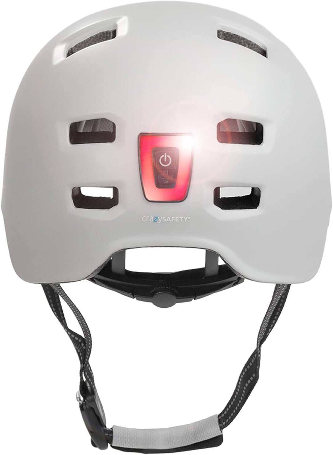 Crazy Safety Vertigo Matt Schwarz Fahrradhelm mit Vorder- und Rücklicht USB | Skater-Helm für Roller