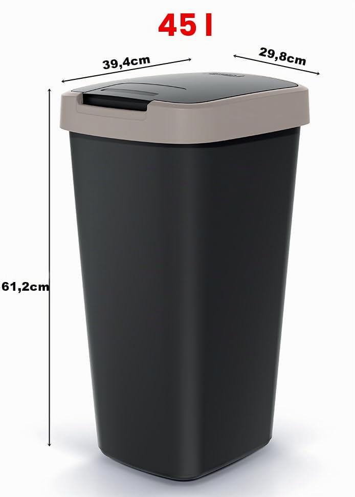 Mülleimer Müllbehälter Abfalleimer Biomülleimer mit Deckel Abfallsammler Mülltonne 61,2 x 39,4 x 29,