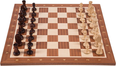 Square - Pro Schach Set Nr. 5 - Europa - Schachbrett + Schachfiguren Staunton 5 - Schachspiel aus Ho