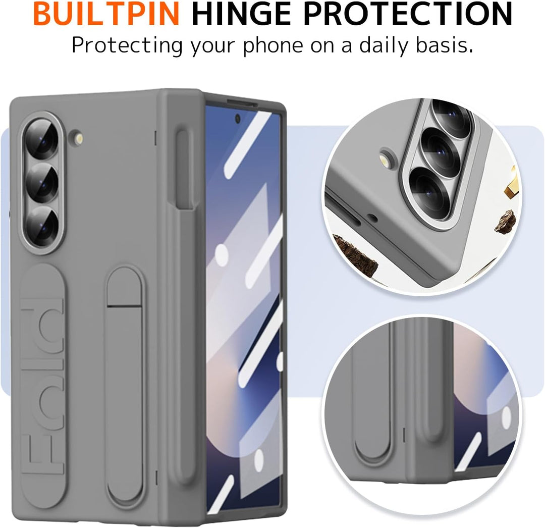 NINKI für Samsung Galaxy Z Fold 5 Ständer Hülle mit eingebautem Displaysschutzfolie Samsung Fold 5 H