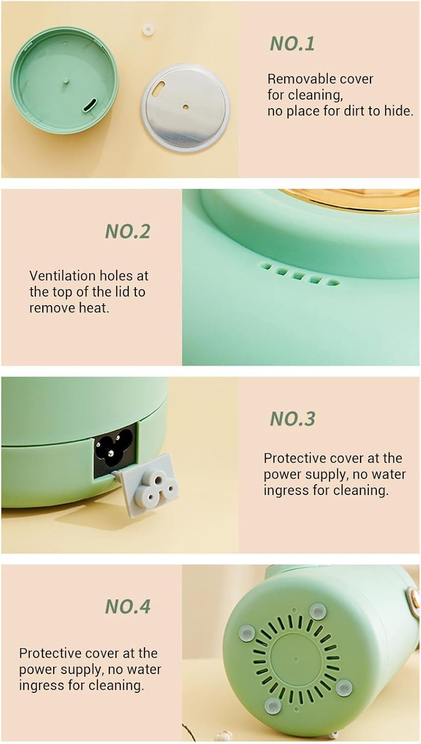 500 W Mini-Elektrotopf, 800 Ml Fassungsvermögen, Edelstahlmaterial, Kompaktes Design, Tragbarer Warm