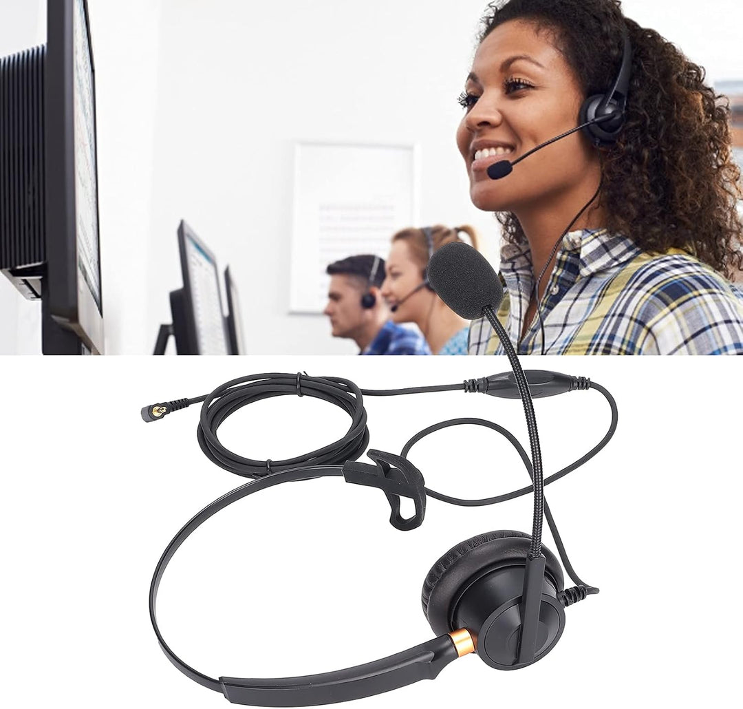 Business-Headset mit Mikrofon und Einstellbarer Lautstärke für Festnetz- oder Schnurlose Dect-Telefo