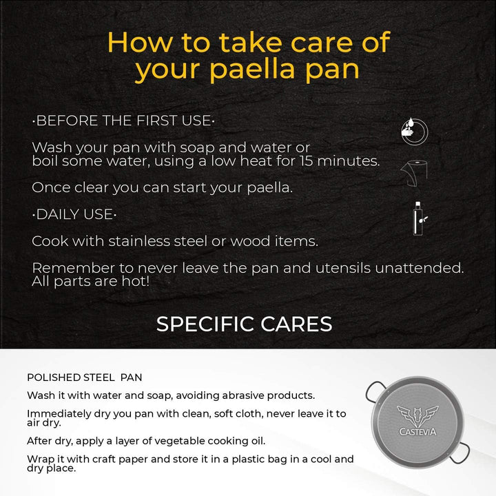 La Valenciana 55 cm, Stahl poliert Paella-Pfanne, Schwarz Ø 55 cm, Ø 55 cm