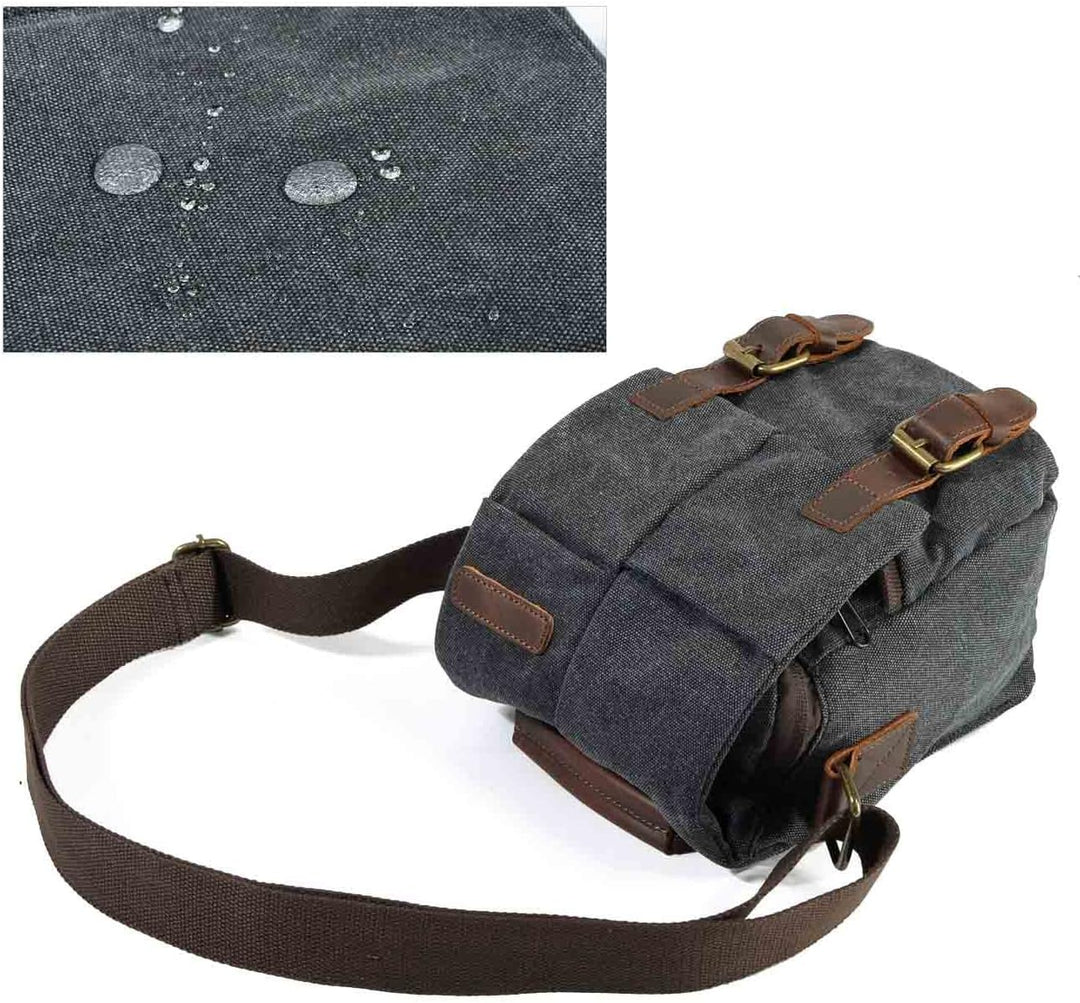 Neuleben Wasserdicht Klein Kameratasche SLR-Tasche Vintage Fototasche aus Canvas Unisex für Spiegelr