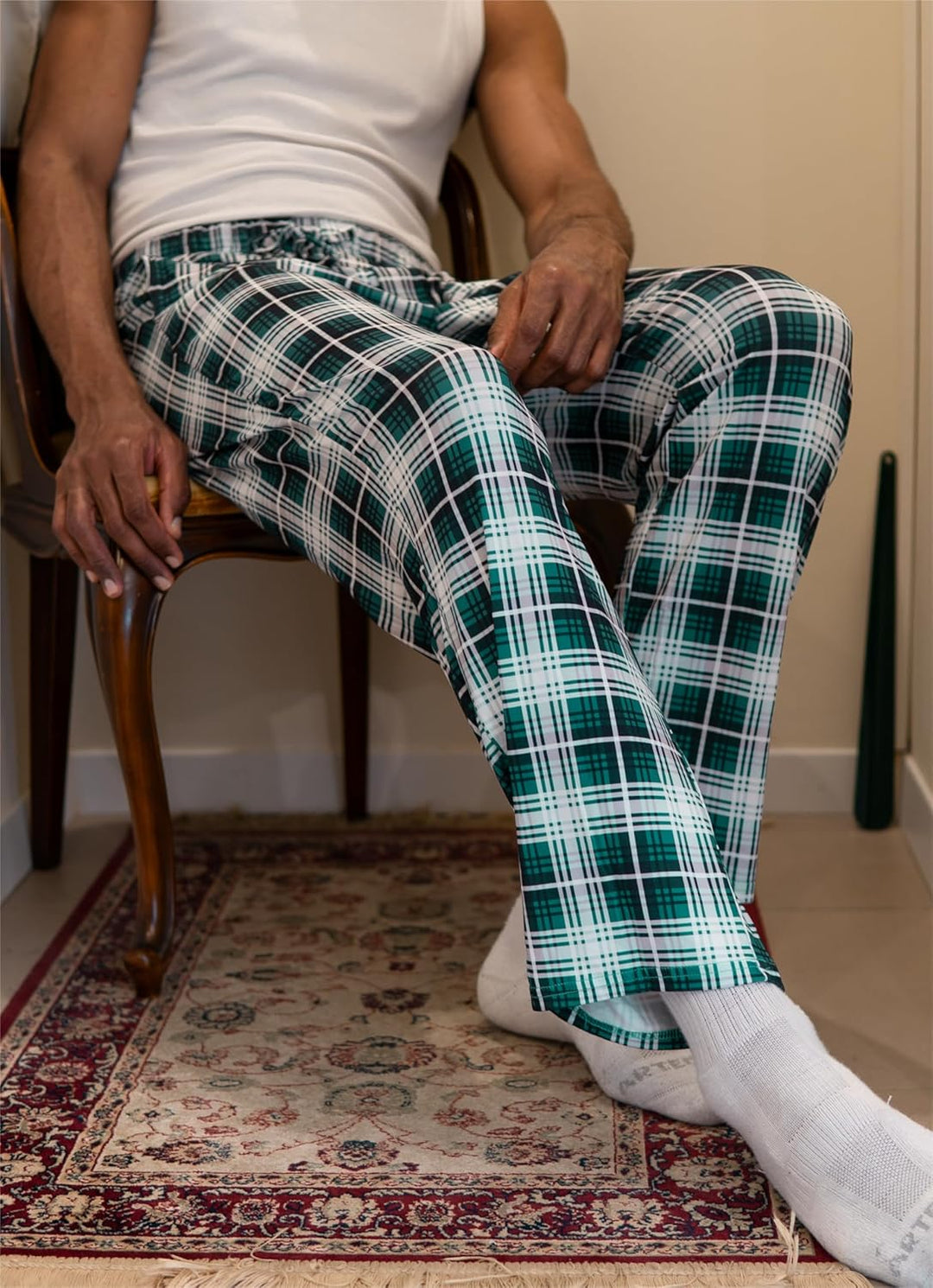 Ekouaer Pyjama Hose Herren Kariert Schlafanzughosen Lang Hosen Männer Schlafhose Loungewear und Nach