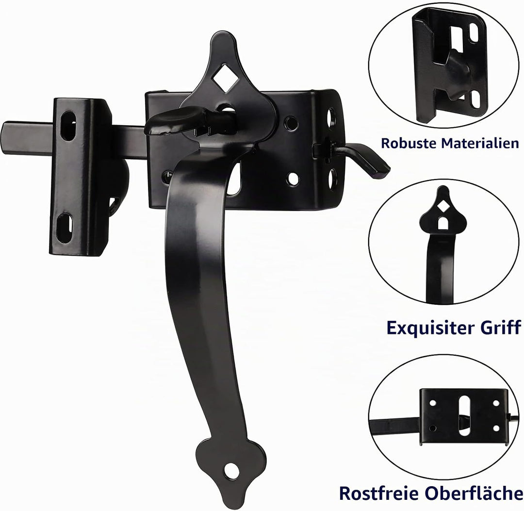 Torriegel, Daumenriegel Hardware, Torriegel für Holzzaun, Schwerlast, selbstsichernde Riegel mit 8 Z