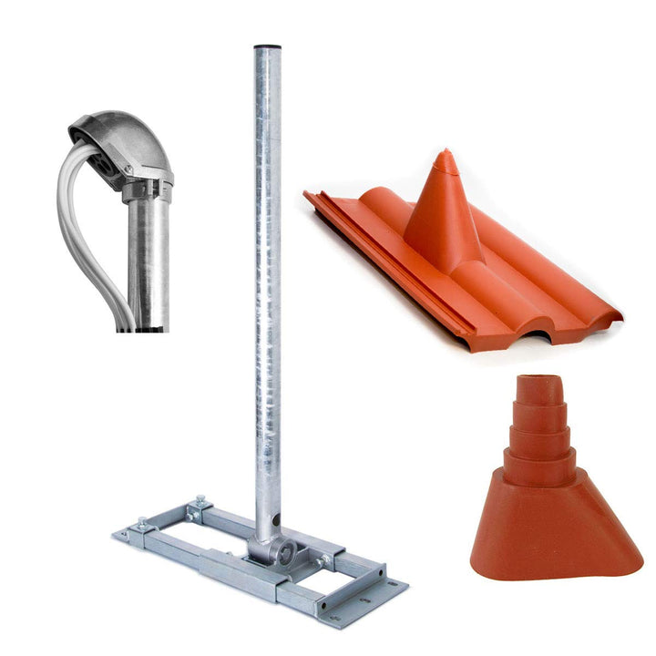 Premium X Deluxe X90-48 Dachsparrenhalter 90cm Mast SAT Sparren Dach-Halterung mit Kabeldurchführung