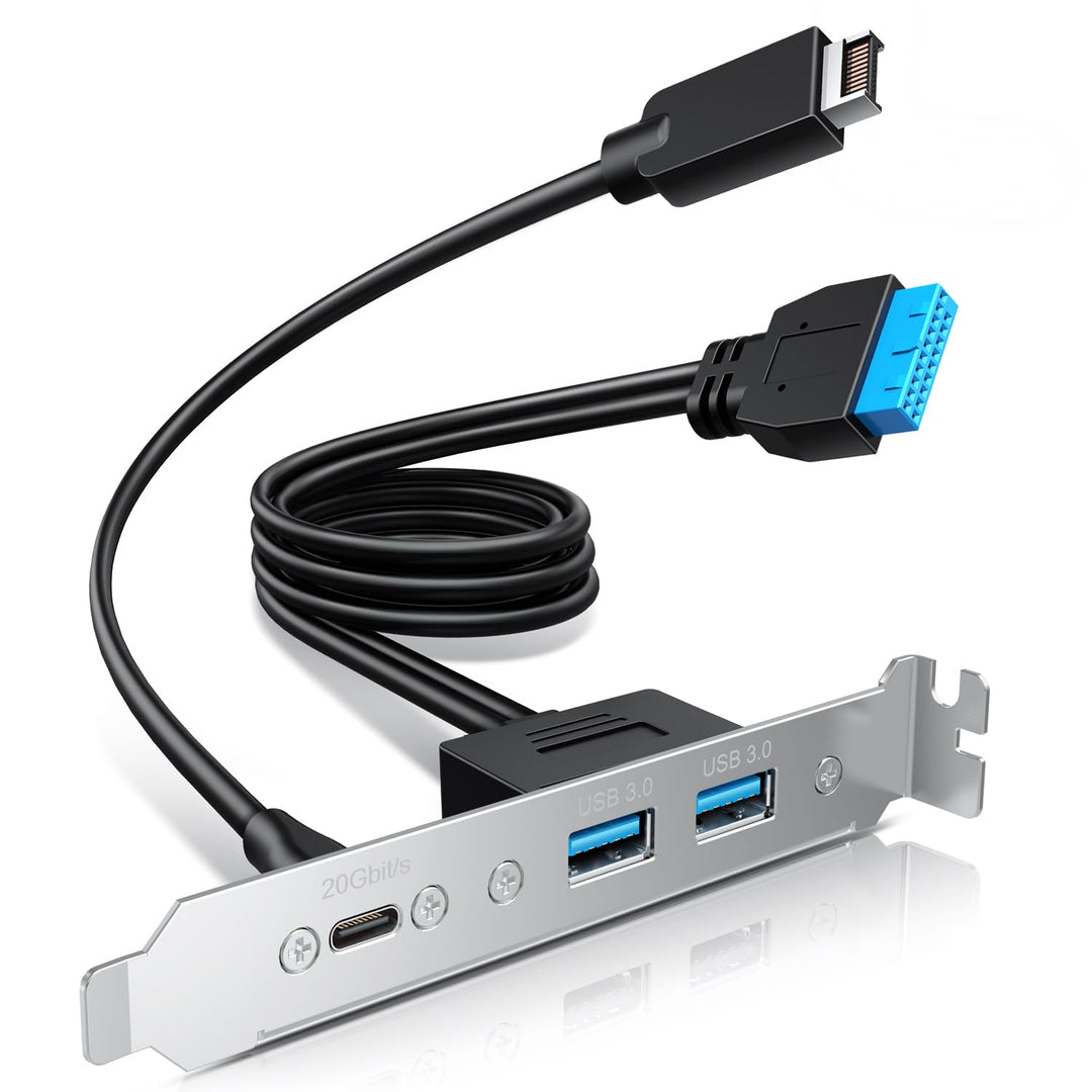 GRAUGEAR 20Gbit/s USB Port Typ-C & 2x Typ-A I USB HUB in PCI Slot [Extra HUB] Mainboard USB Verlänge