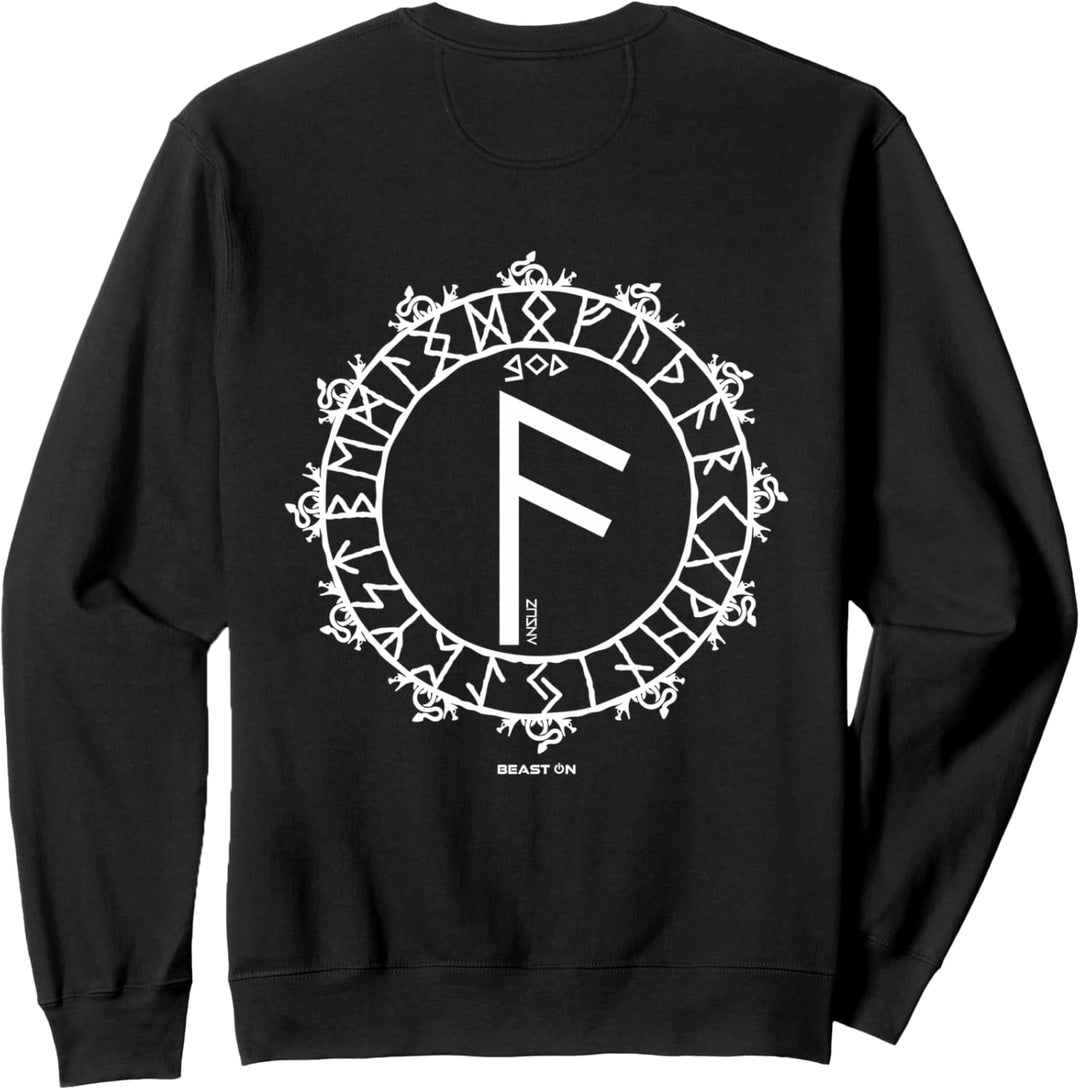Wikinger Rune ANSUZ Rücken Motiv Nordische Rune Fitness Gym Sweatshirt