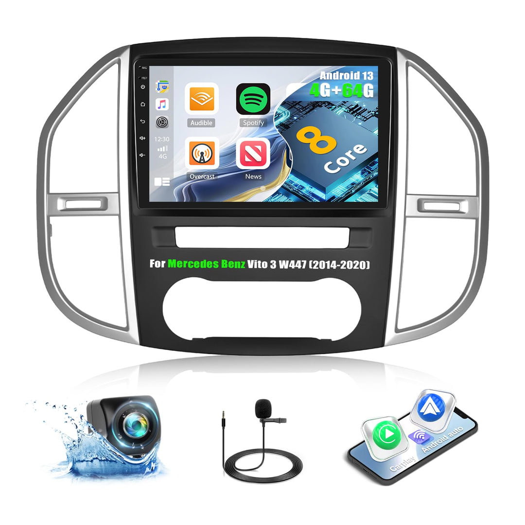 8Core 4G+64G CAMECHO Autoradio für Mercedes Benz Vito 3 W447 (2014-2020) mit Navi Carplay Android Au
