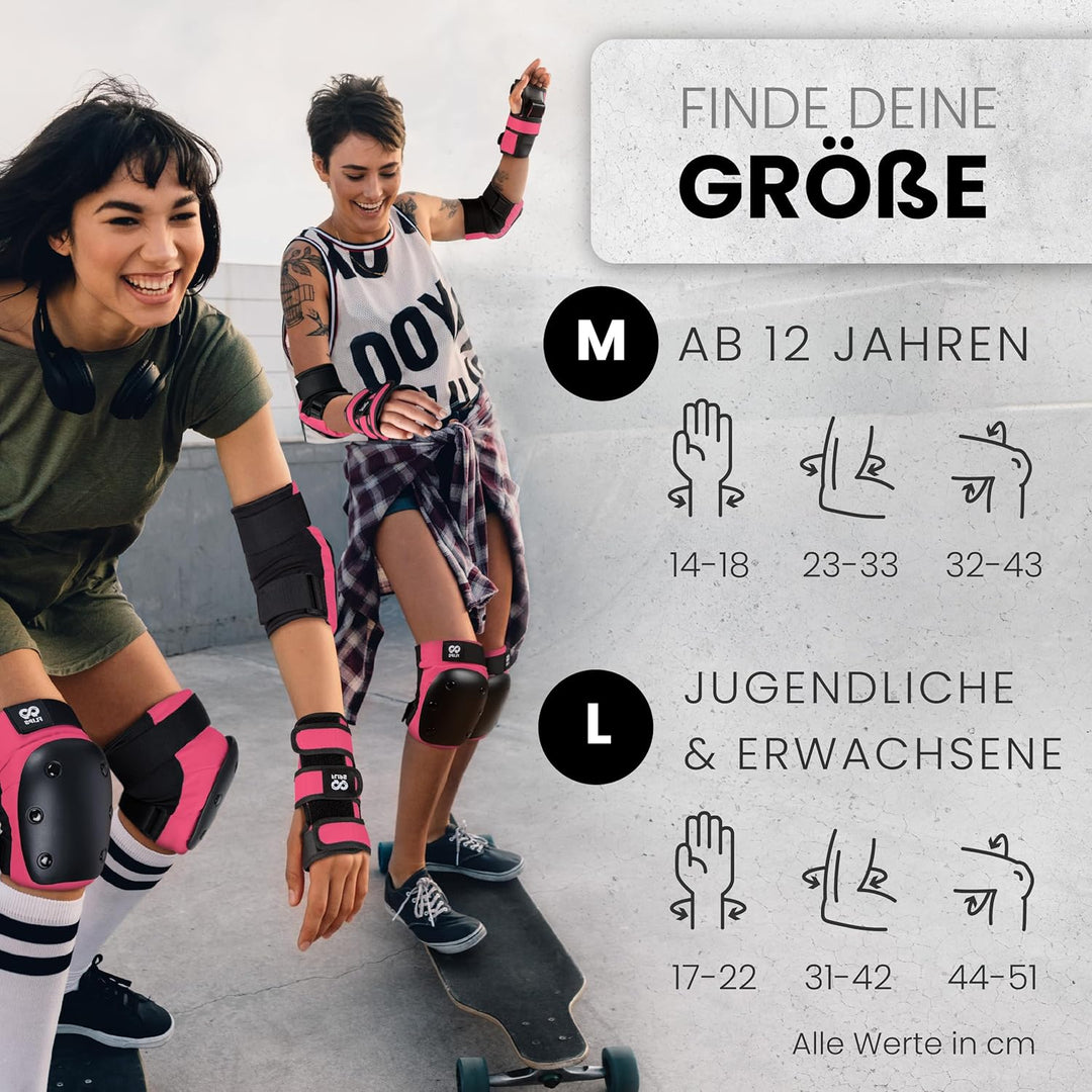 99FLIPS Inliner Schoner Erwachsene und Jugendliche [6er] Schoner Inliner Damen Herren mit Knieschone