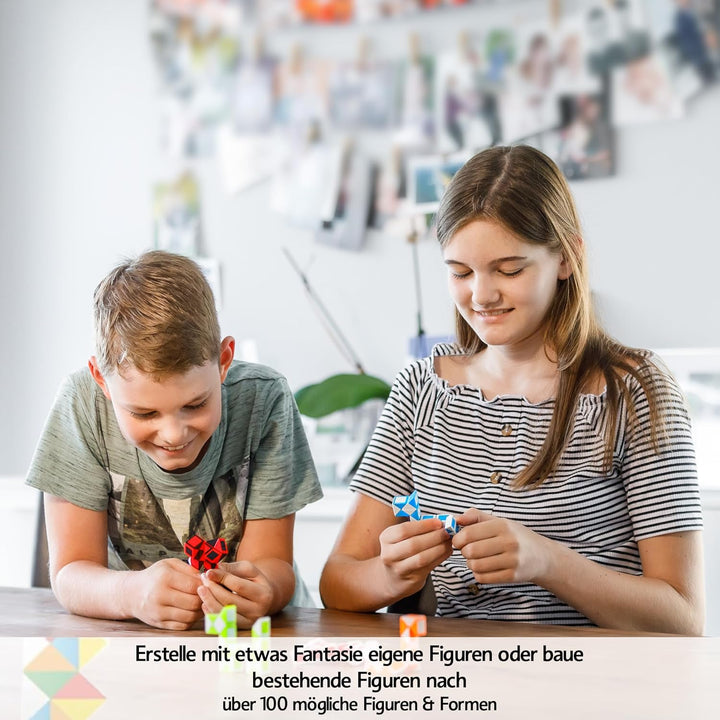 CUBIDI® Original Mini Magic Snakes 6er Set - mit 24 Blöcken pro Snake | Knobelspiele für Kinder ab 6
