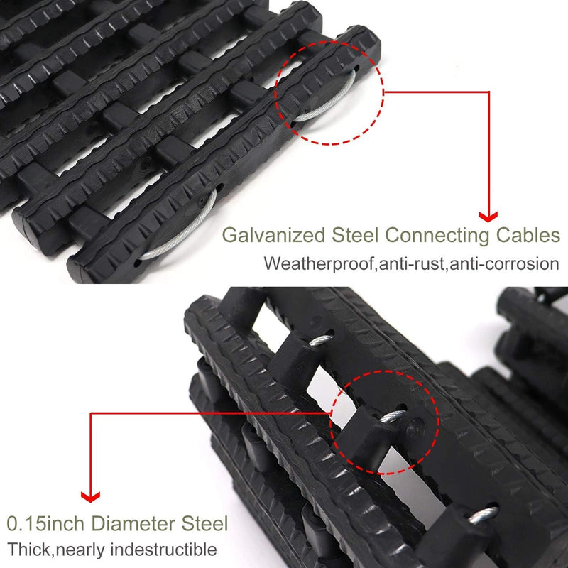 Jolitac 2 Stück Traktionshilfe Anfahrhilfe Anfahrtshilfe Set Sandmatte Tracking Mat bei Schnee, EIS