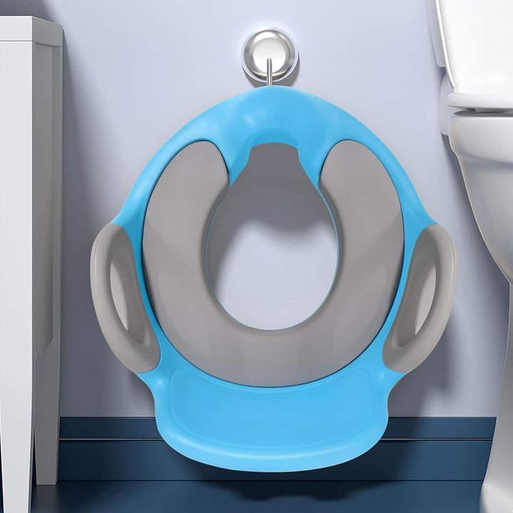Toilettensitz Kinder Toilettenaufsatz mit PU Gepolstert und Spritzschutz WC Sitz Klositz Toilettentr