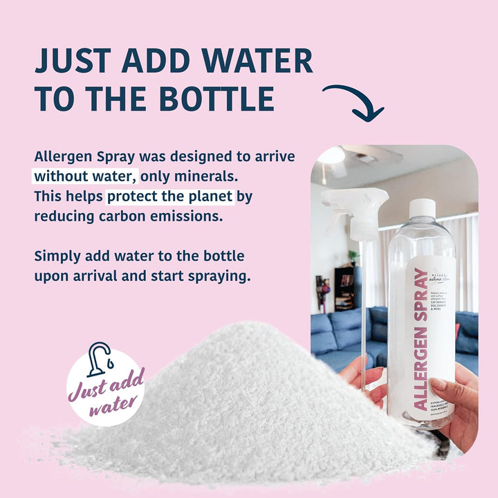 Allergen Spray (pet Dander, dust Mites, Cockroach allergens) (Fragrance Free, Hypoallergenic) 33.8oz