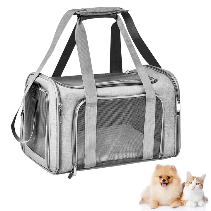 40*25*25cm Katzentransporttasche Haustiertasche kleine, 3kg Faltbare Transportbox Katze mit Schulter