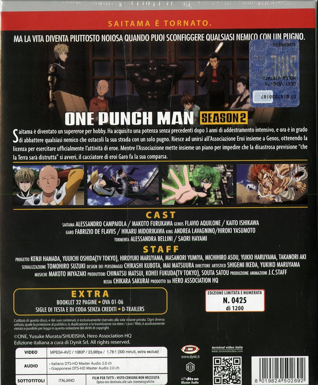 One Punch Man - Season 02 Limit.Edit. (Eps 01-12) ( Box 3 Br) [Region Free] [Blu-ray], Blu-ray