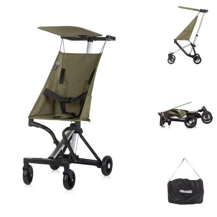 Chipolino Kinderwagen, Buggy Unique Aluminiumrahmen faltbar 3-Punkt-Gurt Tasche grün, grün