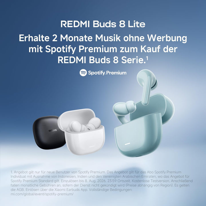XIAOMI REDMI Buds 8 Lite: True-Wireless In-Ear Kopfhörer mit 42dB ANC, 12,4mm Treiber, bis zu 36 Std