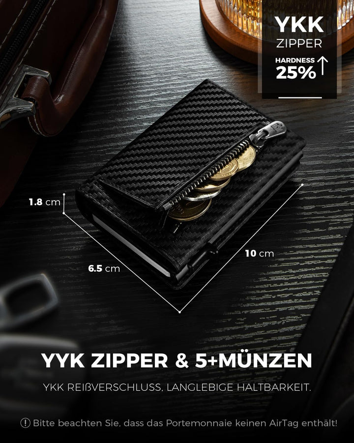 DODENSHA® AirTag* Wallet mit RFID Schut I Geldbörse Herren mit Münzfach I Smart Airtag Wallet Klein