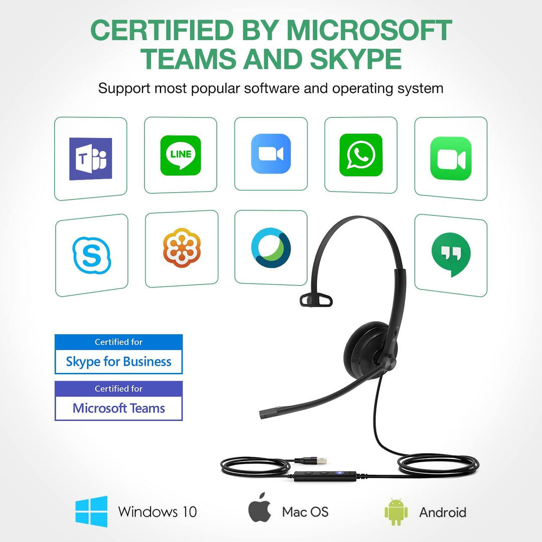 Yealink Headset UH34 Mono Teams, UH34 Mono Teams