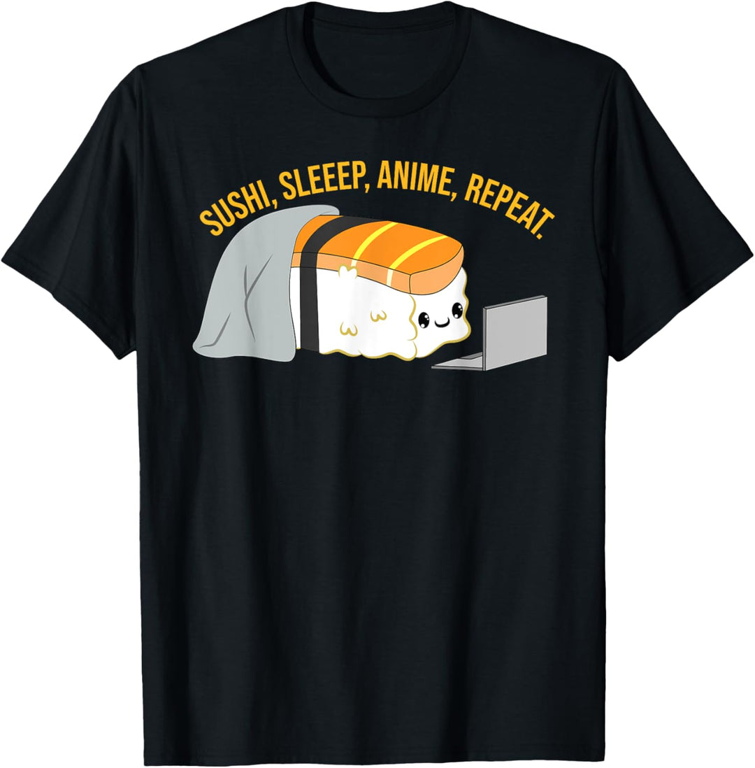 Eat Sleep Anime Repeat Cute Nigiri Sushi Rice Fish Japan T-Shirt