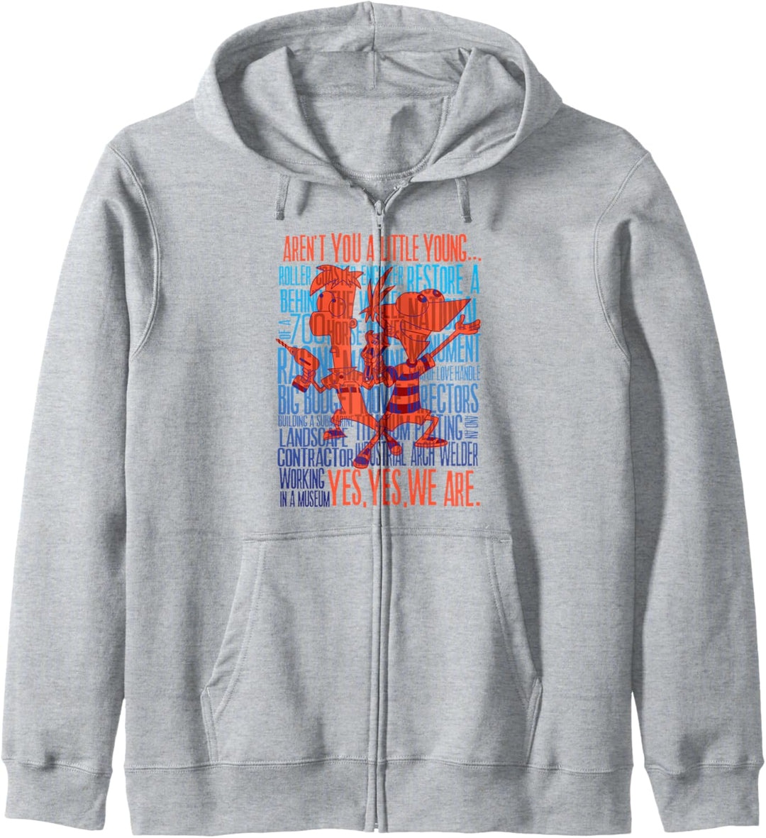 Disney Phineas und Ferb A Little Young Text Stack Silhouette Kapuzenjacke