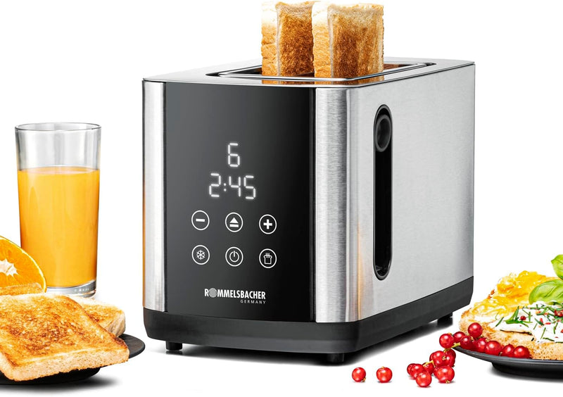 ROMMELSBACHER TOASTER TO 850, 2 breite Schlitze für Brote bis XL Toast, automatische Brotscheibenzen