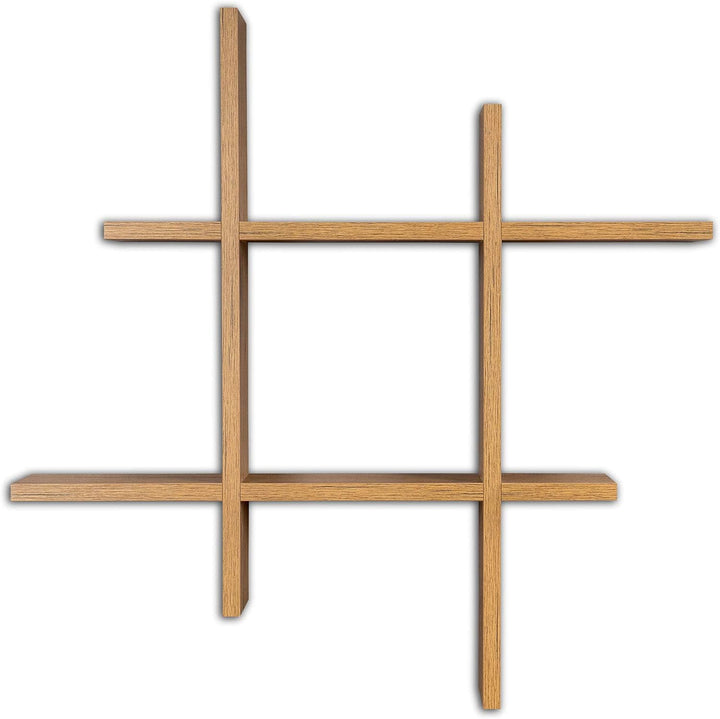 levandeo Hashtag Regal 75x75cm Wandregal Holz Wildeiche Eiche Bücherregal Hängeregal Ablage Steckreg