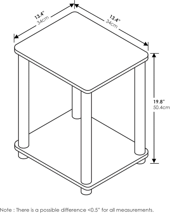 Furinno Haydn Beistelltisch, Holz, Dunkle Kirsche/Schwarz, 34.04 x 34.04 x 50.8 cm Dunkle Kirsche /