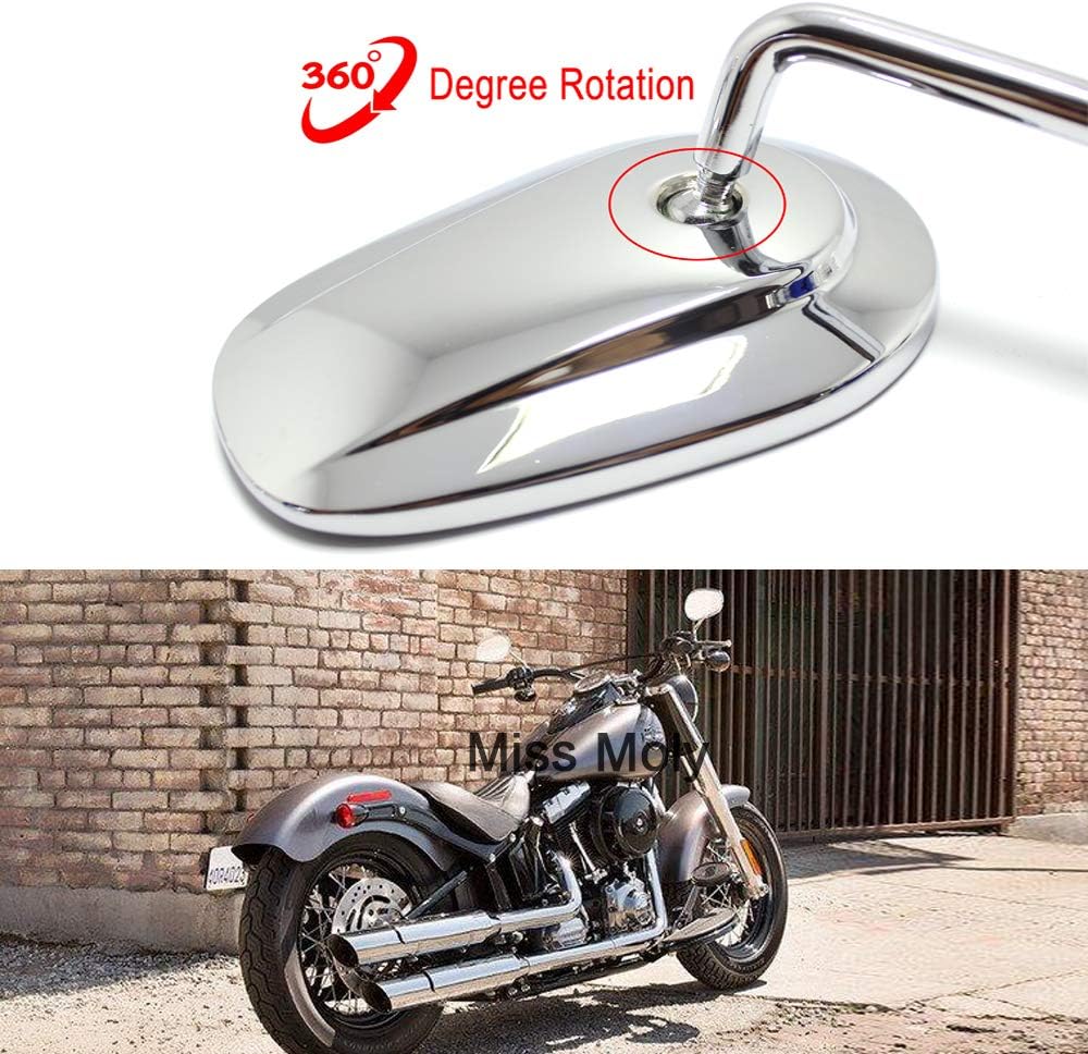 8mm Motorrad Seitenspiegel für Sportster 1200 XL883 Dyna Softail Road Glide(#2-Chrom) # 2-Chrom, # 2