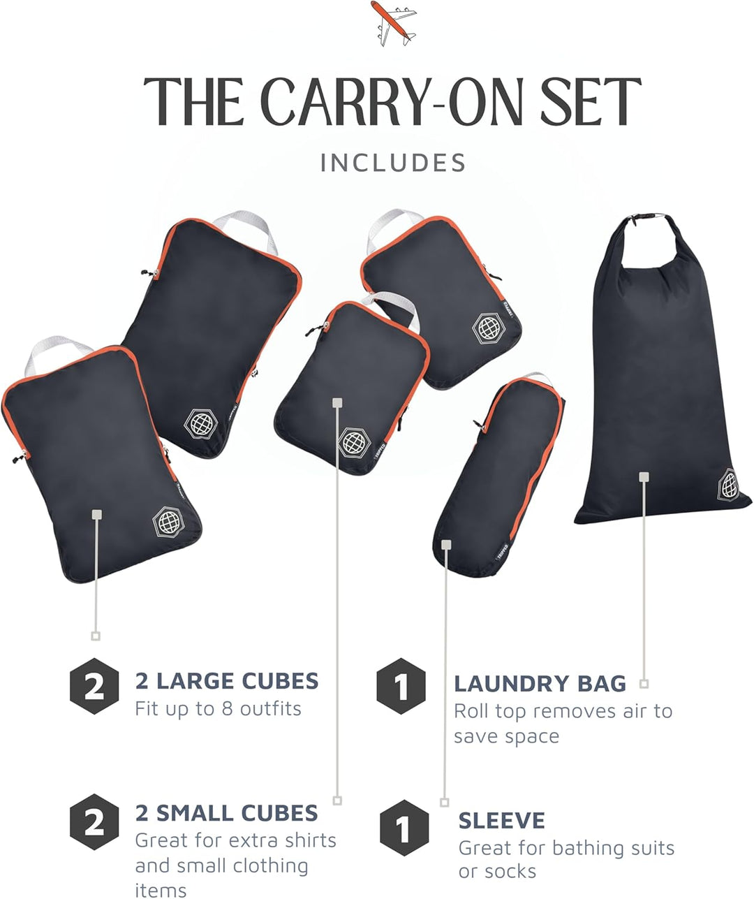 Kompressions-Packtaschen für carryon travel-lightweight stolperten mit Koffer Organizer-Taschen mit
