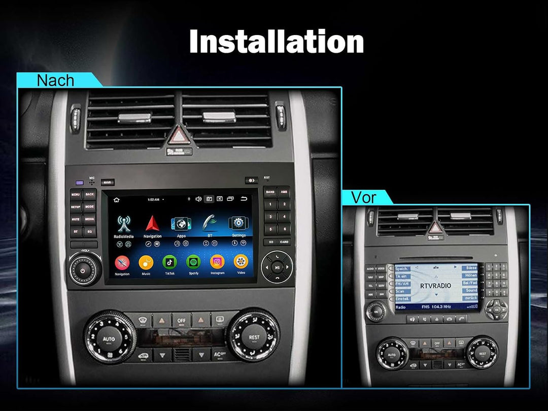 Erisin Android 14 Autoradio 2Din GPS Navi für Mercedes Benz A/B Klasse W169 W245 Sprinter Viano Vito
