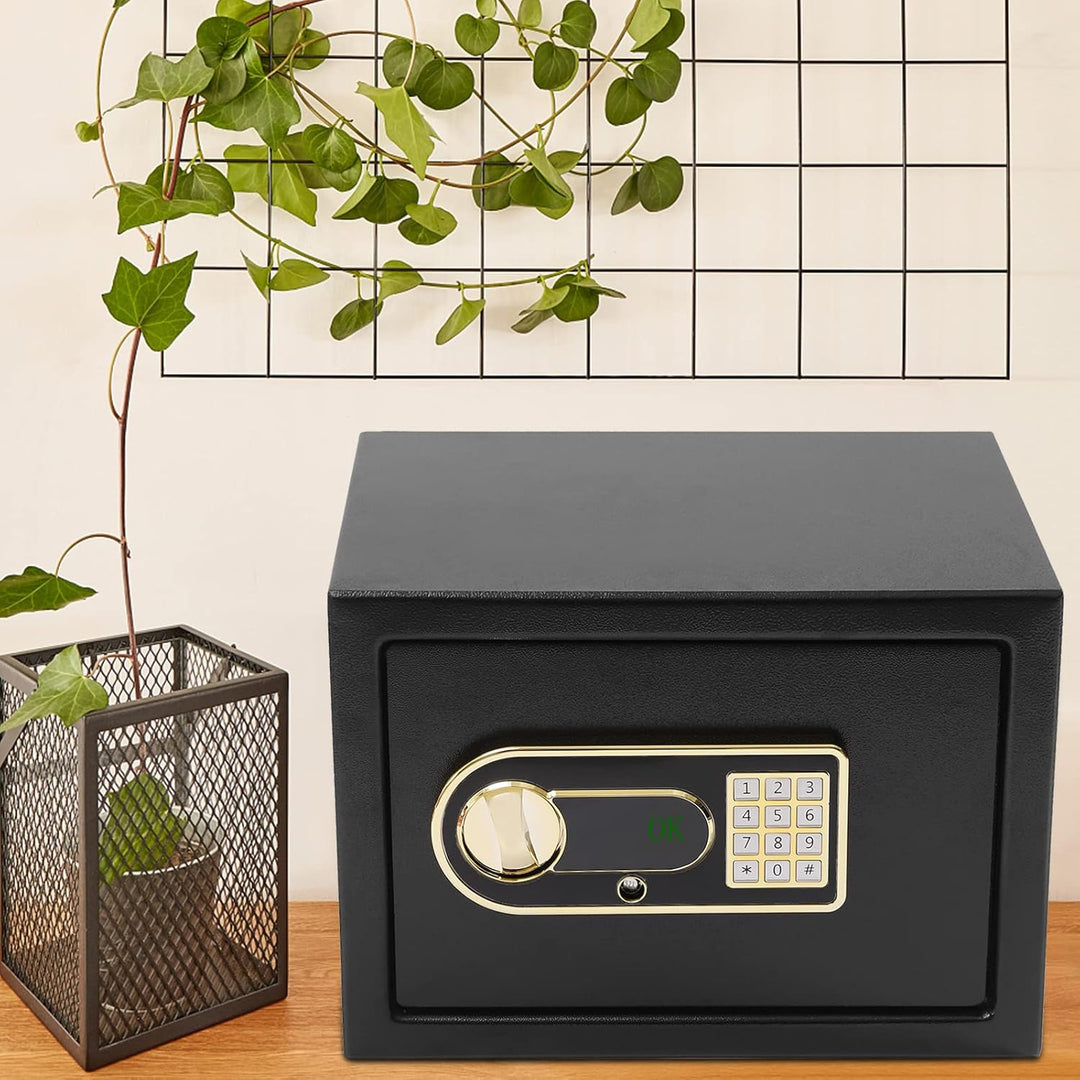 Elektronischer Tresor 22L, Digitale Safe mit PIN Code & 2 Notschlüsseln, Wand- und Bodenmontage, Tre