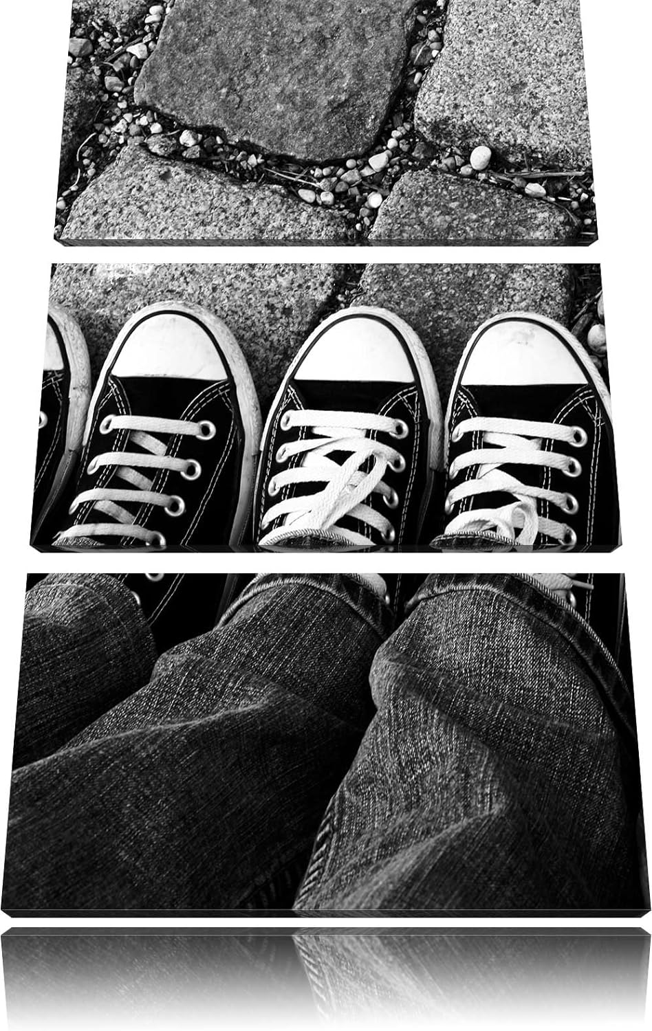 Pixxprint Lässige Schuhe als Leinwandbild/Grösse: 3 Teilig (120x80) cm/Wandbild/Kunstdruck/fertig be