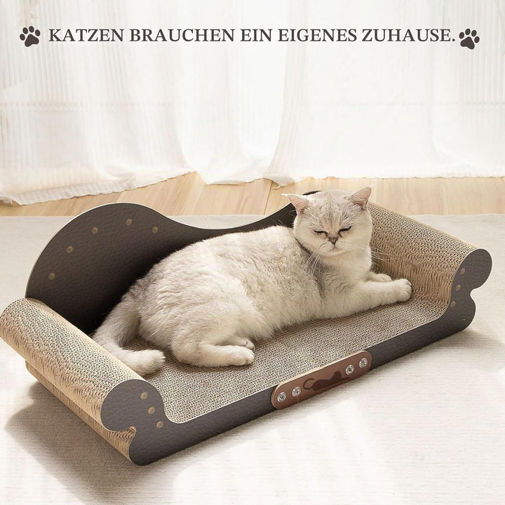 Kratzbrett Katzen XXL, Langlebig und Doppelseitig Nutzbar, mit Sofa Design Kratzmatte, mit Kratzpapp