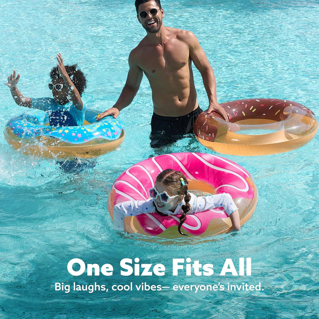 JOYIN 3 Pack Aufblasbarer Schwimmreifen mit Glitzern 32.5"/82.55cm, Schwimmring, Sommer Wasser Schwi
