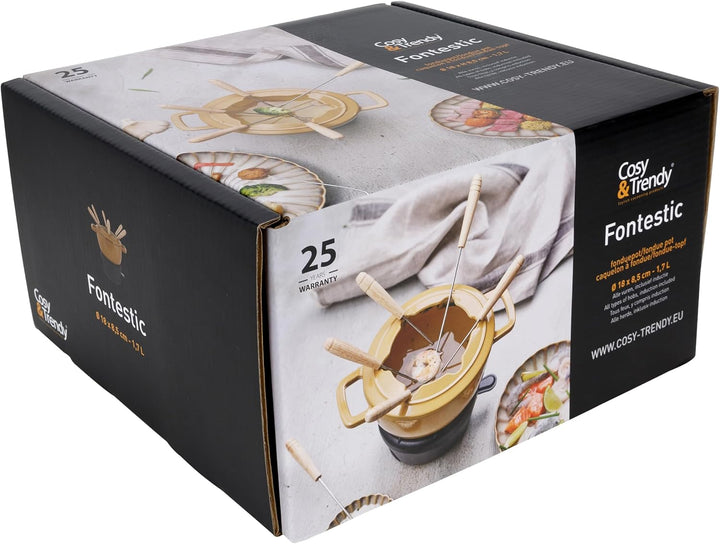 Cosy &amp; Trendy Fondue Set Fontestic, für 6 Personen, ø 18 cm, rostbraun (Amber Gold), Amber Gold