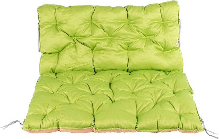 HOMECALL Wendekissen für Gartenpalette mit Rückenlehne, ca. 120 x 140 x 12 cm, mehrfarbig Grün/Beige