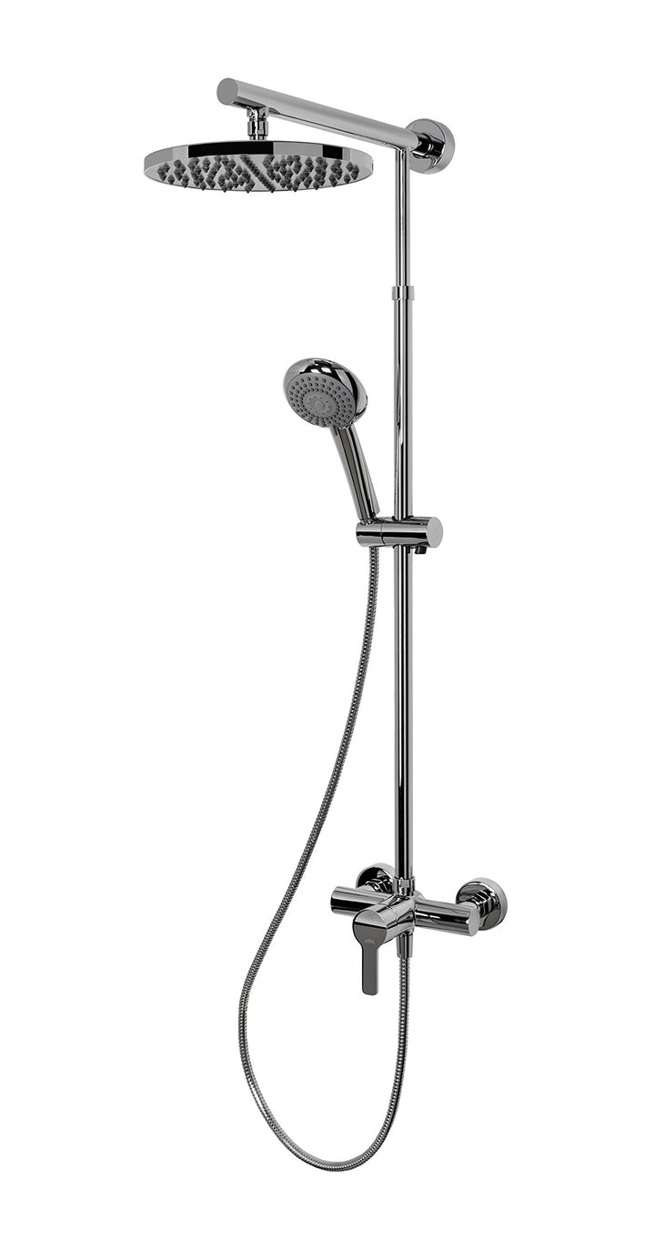 Duschsystem Regendusche mit Einhebelmischer und Kopfbrause rund chrom von Schulte, Rund