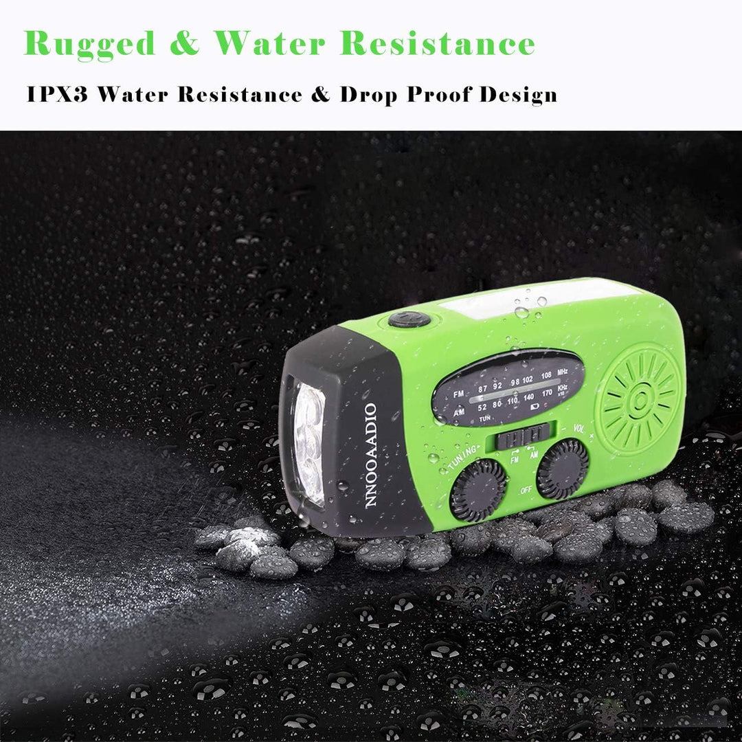 Kurbelradio mit Solar, Notfallradio SOS-Alarm 2000mAh Power Bank wiederaufladbar AM/FM Wetterradio,