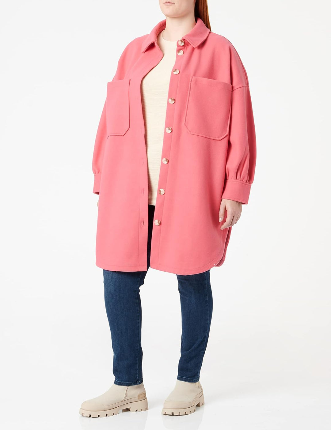 ONLY Damen Onltrillion L/S Ovrs Shacket PNT Noos Jacket XL Pink Flambé, XL Pink Flambé