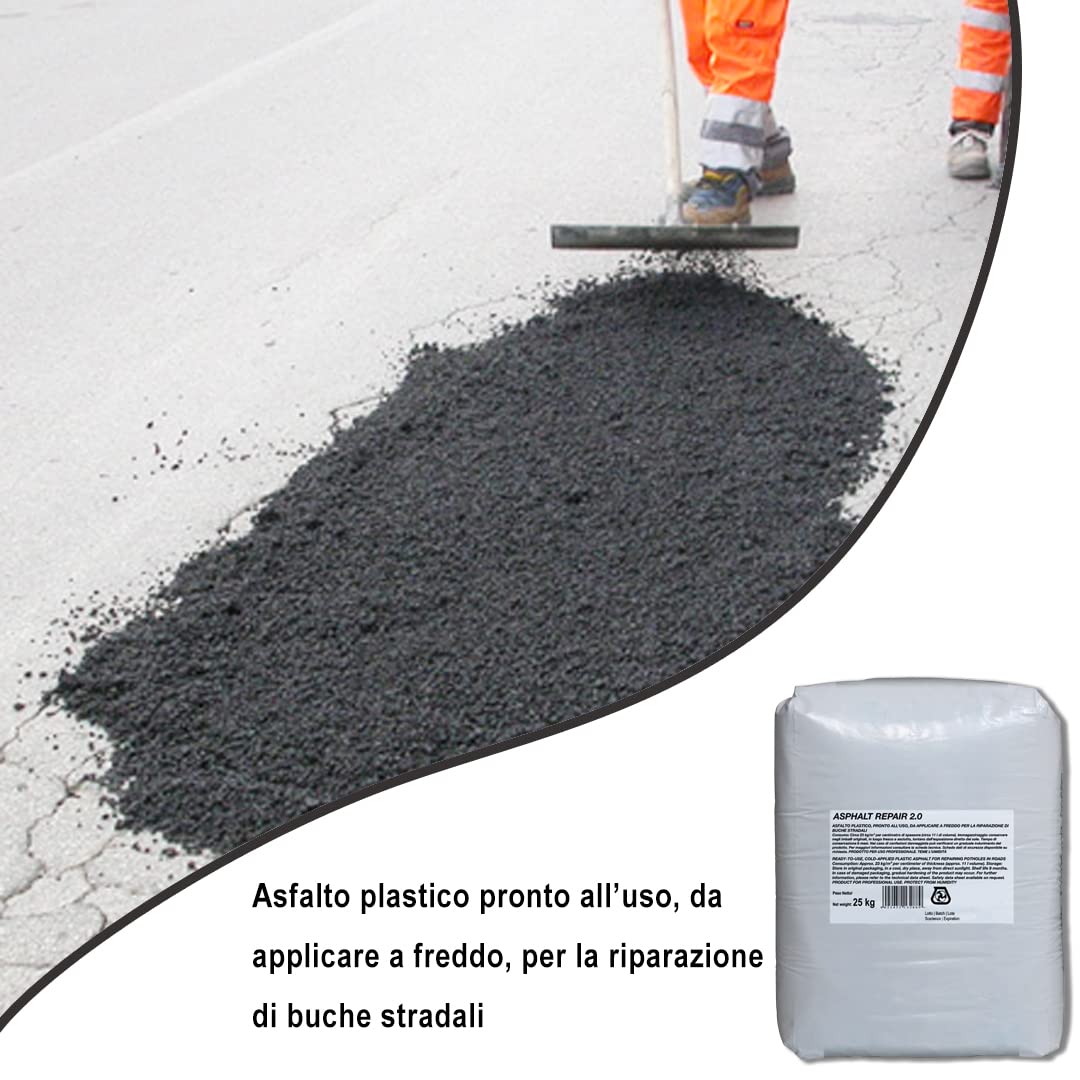 Kalter Asphalt für die Strasse, 25 kg. MASTERBRICO | Kaltasphalt für Schlaglöcher und Strassenrepara