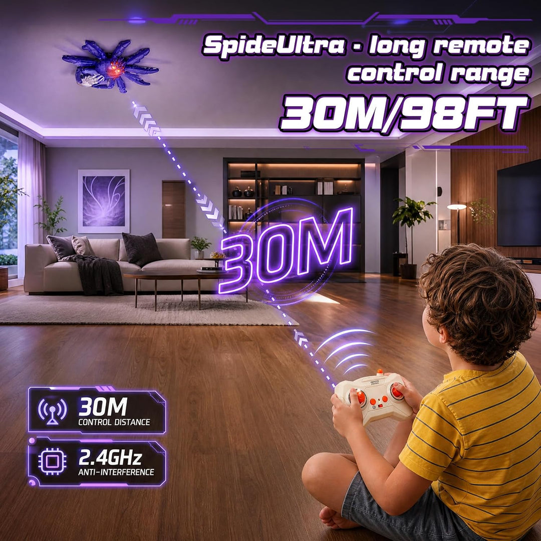 Ferngesteuerte Spinne Spielzeug, RC Spinne Fernbedienung Wandkletterspinne Auto, 360° Rotation Stunt