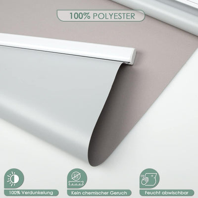 HOMEDEMO M100 Elektrische Rollos Verdunkelungsrollo mit Motor & Fernbedienung, Grau 45x110cm(BxH), S