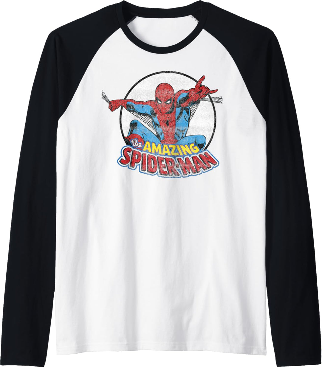 Marvel Amazing Spider-Man Vintage Circle Portrait Logo Raglan