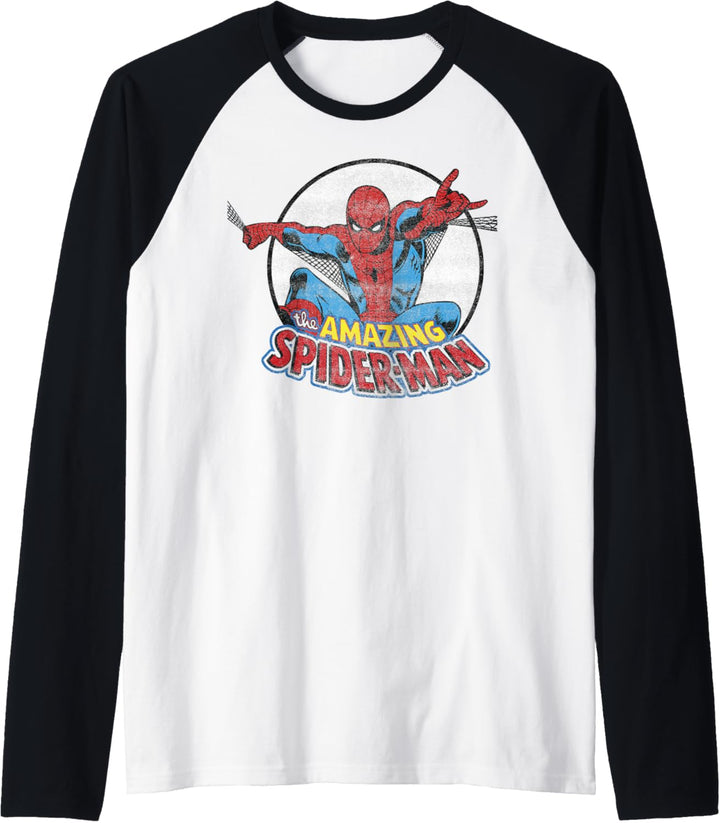 Marvel Amazing Spider-Man Vintage Circle Portrait Logo Raglan